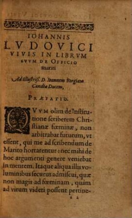 Ioannis Lvdovici Vivis Valentini De Officio Mariti Liber Vnvs