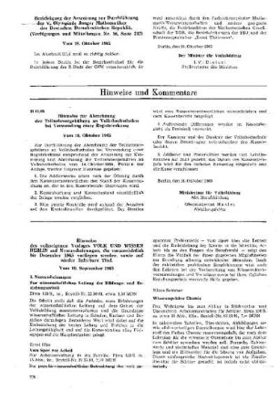 Hinweise des volkseigenen Verlages VOLK UND WISSEN BERLIN auf Neuerscheinungen, die voraussichtlich bis Dezember 1965 vorliegen werden, sowie auf wieder lieferbare Titel : vom 10. September 1965