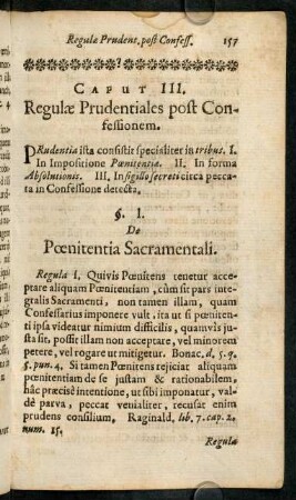 157-166, Caput III. Regulae Prudentiales post Consessionem.
