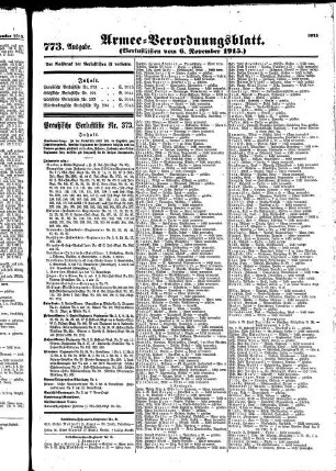 773. Ausgabe. Samstag, 6. November 1915