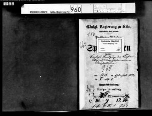 Kirchliche Beerdigungen, auch auf Kirchhöfen anderer Konfessionen. Generalia Bd. 1