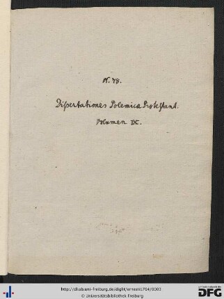 Handschriftliches Titelblatt des gesamten Bandes.