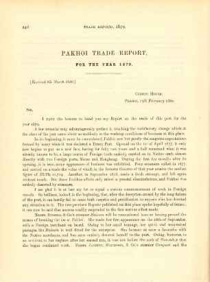 Pakhoi trade report