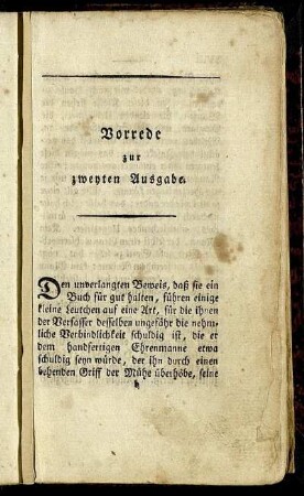 Vorrede zur zweyten Ausgabe.