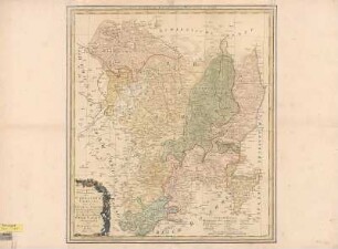 Karte vom Kreis Görlitz, ca. 1:180 000, Kupferstich, 1753 : Geographische Verzeichnung des Goerlizer Creises mit dem Queiss-Creise : welches zusammen ist der Ostliche Theil von dem Marggrafthum Ober-Lausiz = La Partie Orientale De Marggraviat De La Haute Lusace / herausgegeben von Homaennischen Erben. - [Ca. 1:180 000]. - [Nürnberg] , 1753. - 1 Kt. : kolor. Kupferst. ; 43 x 49 cm