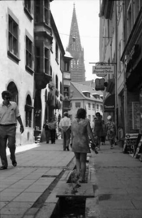 Freiburg: Bächle und Fußgängerzone, Hintergrund Münster