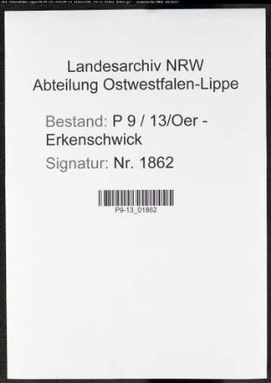 Sterberegister Standesamt Oer-Erkenschwick