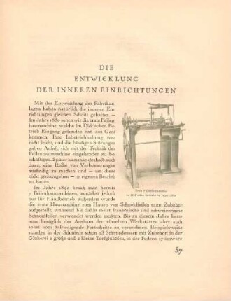 Die Entwicklung der inneren Einrichtungen