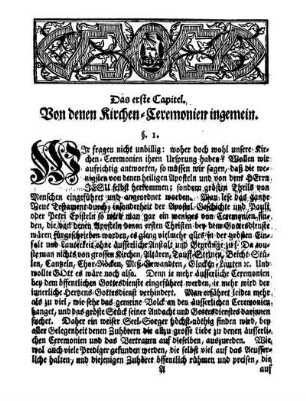 Das erste Capitel. Von denen Kirchen-Ceremonien ingemein.