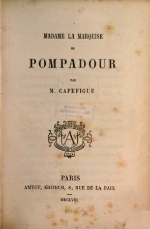 Madame la marquise de Pompadour