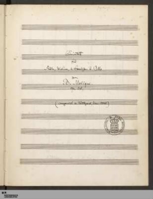 Quintett für Flöte, Violine, zwei Bratschen und Cello, op. 35 - Cod.mus.II.fol.41