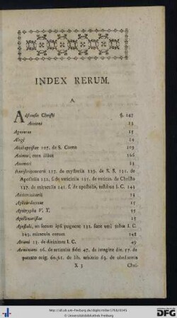 Index Rerum.