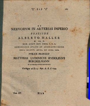 De nervorum in arterias imperio