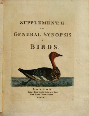 A general synopsis of birds. [4,2], Supplement ; 2
