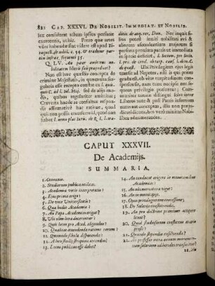 Caput XXXVII. De Academijs.
