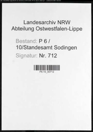 Sterberegister Standesamt Herne-Sodingen (III)