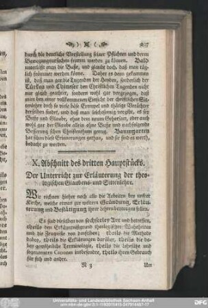 X. Abschnitt des dritten Hauptstücks. Der Unterricht zur Erläuterung der theologischen Glaubens- und Sittenlehre.
