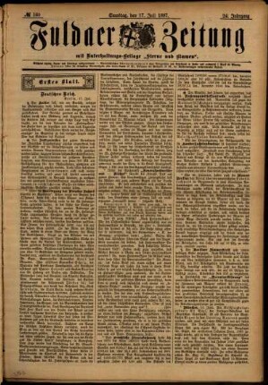 Erste Ausgabe vom Samstag, den 17. Juli 1897.
