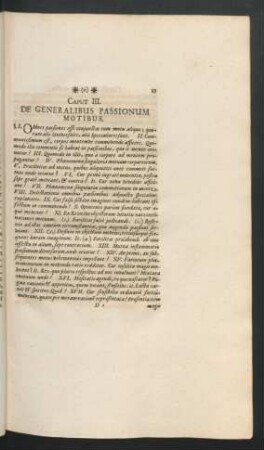Caput III. De Generalibus Passionum Motibus.