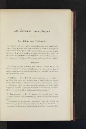 Les Citrus et leurs Usages.