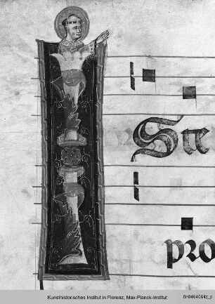 Antiphonar : Initial I mit Heiligem Stefan