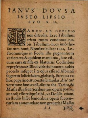 Iani Dovsae Nordovicis Praecidanea Pro Albio Tibullo