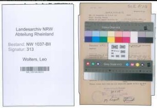 Entnazifizierung Leo Wolters , geb. 11.07.1890 (Kaufmann)