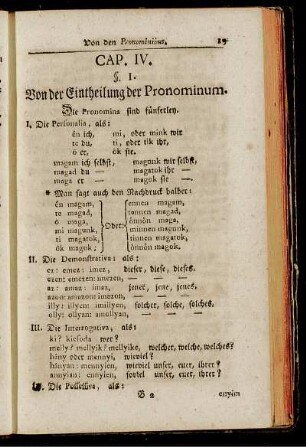 Cap. IV. [Von den Pronominibus.]