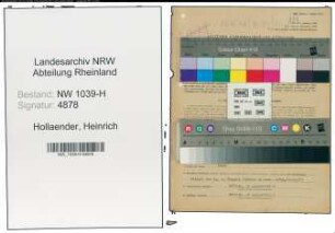 Entnazifizierung Heinrich Hollaender , geb. 21.02.1909 (Sekretaer)