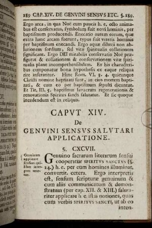 Caput XIV. De Genuini Sensus Salutari Applicatione.