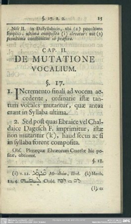 Cap. II. De Mutatione Vocalium