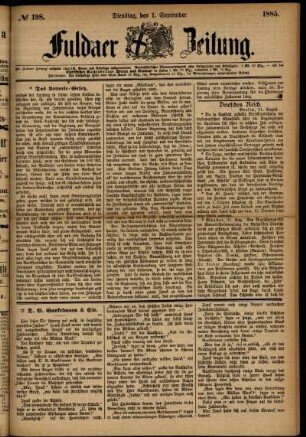 Ausgabe vom Dienstag, den 01. September 1885.
