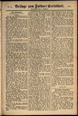 Zweite Ausgabe vom Samstag, den 01. Februar 1896.