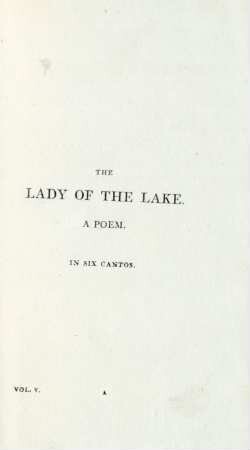 The lady of the lake. A poem. In six cantos