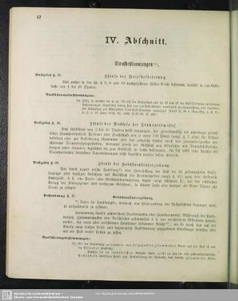 IV. Abschnitt. Strafbestimmungen