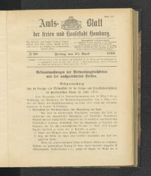 No.98, Freitag, den 25. April 1919