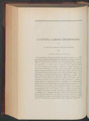La estética alemana contemporánea. - [Conclusión] : La estética alemana después de Hegel.