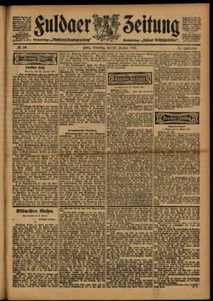 Erste Ausgabe vom Dienstag, den 26. Januar 1904.