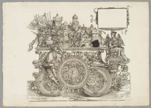 Eroberung einer Stadt, Blatt 98 aus: Marx Treitzsaurwein, "Kaiser Maximilian I Triumph – le triomphe de l’Empereur Maximilien I en une suite de Cent trent cinq planches gravées en bois d’après les dessins de Hans Burgmair", Wien 1796