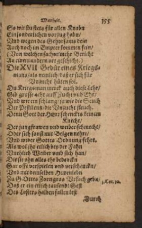 Die XVII Gebür eines Kriegsmans ...