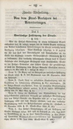 Zweite Abtheilung. Von dem Straf-Verfahren bei Uebertretungen.