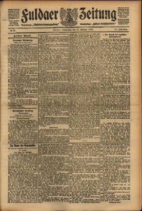 Erste Ausgabe vom Donnerstag, den 11. Februar 1909.