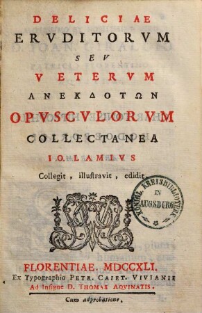 Charitonis et Hippophili Hodoeporici pars ..., Pars prima