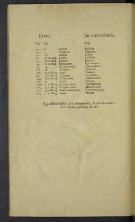 Errata sic emendanda.