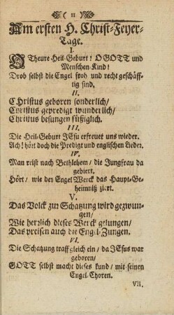 Am ersten H. Christ-Feyer-Tage