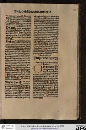 Incipit liber quartus.