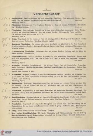 Verzierte Gläser (Nr. 7-130)