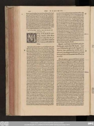 Epistola Pauli Ad Hebraeos.