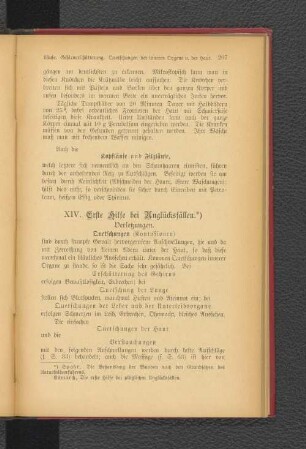 XIV. Erste Hilfe bei Unglücksfällen.