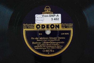 An der schönen blauen Donau : Walzer; I. Teil / (Johann Strauß)